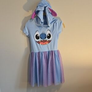 Stitch-Inspired Blue & Purple Kids Costume Dress with Hood 10